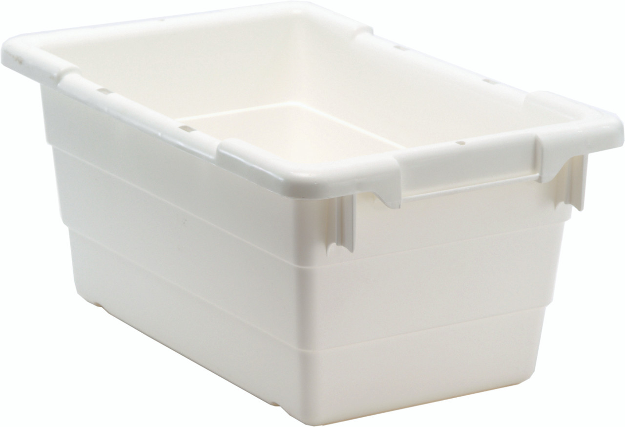 Cross Stack Tub, 3.85 gallon capacity, 100 lb. weight capacity, White, White, Polypropylene, TUB1711-8WT