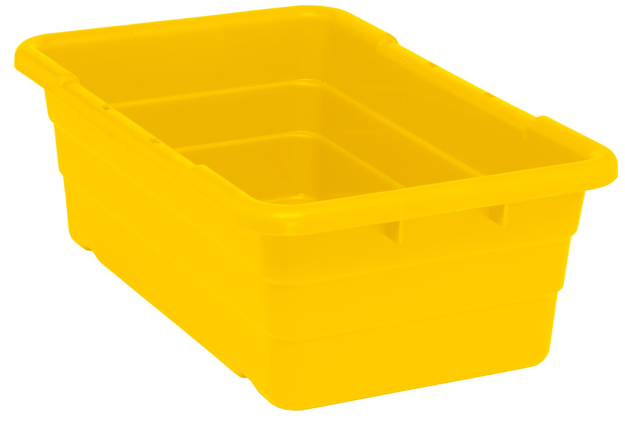 Cross Stack Tub, 5.51 gallon capacity, 100 lb. weight capacity, Yellow, Yellow, Polypropylene, TUB2516-8YL