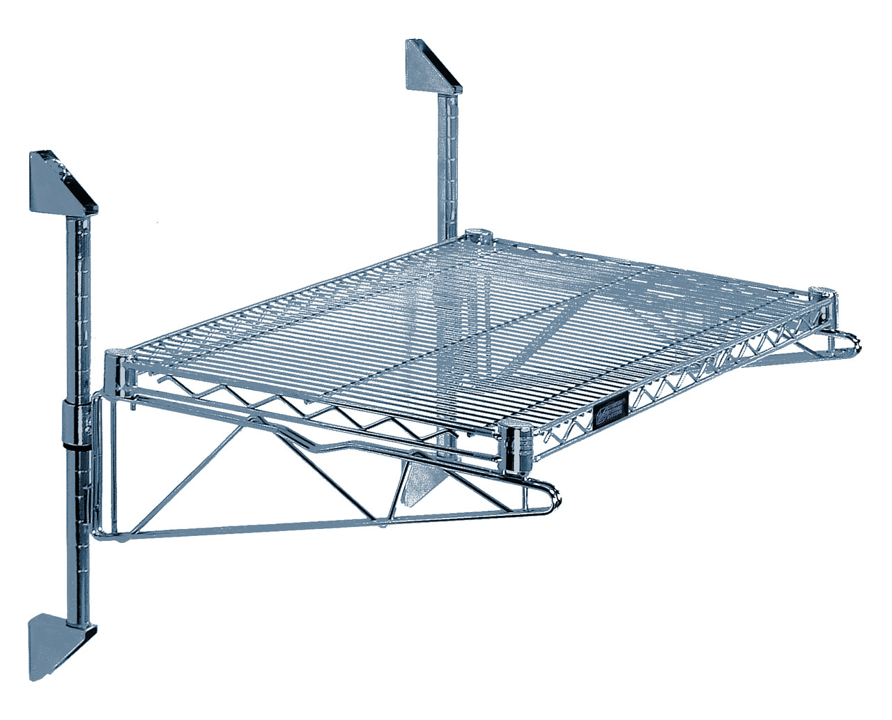Cantilever Single Shelf Post Wall Mount, (1) 54"W x 18"D shelf, (2) 14" posts, Chrome, 0, Carbon Steel, WC14-CB1854C
