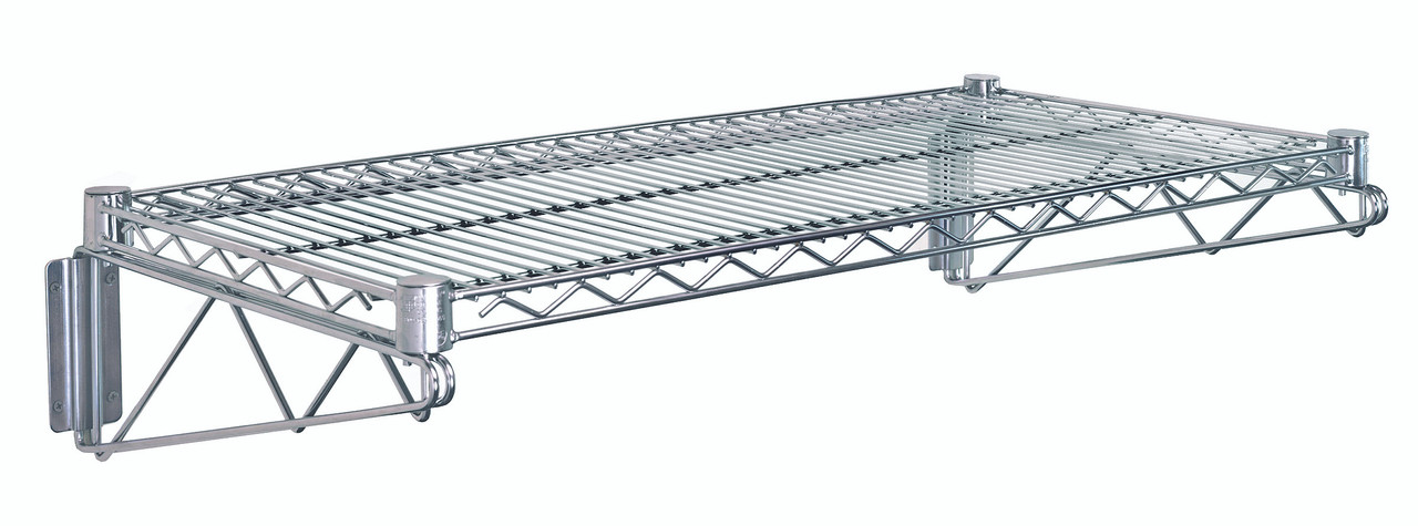 Cantilever Single Shelf, wall mount, (1) 42"W x 12"D wire shelf, Chrome, 0, Carbon Steel, WDWB1242C