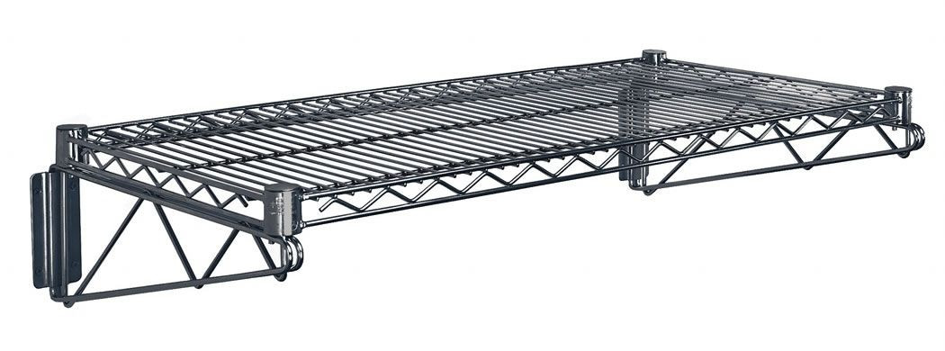 Cantilever Single Shelf, wall mount, (1) 72"W x 21"D wire shelf, Epoxy Coated, Black, 0, Carbon Steel, WDWB2172BK