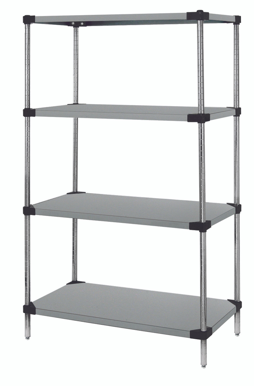 Shelving unit, 60"W x 24"D x 63"H, includes (3) wire, Stainless, 0, Stainless, WR63S-2460SS