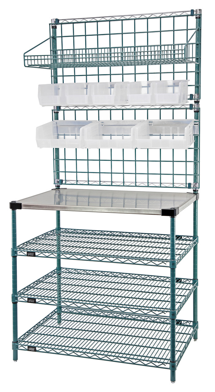 Drive-Thru Workstation, 48"W x 24"D x 74"H, includes: (1) cantilever, Epoxy Coated, Green, 0, Carbon Steel, WR74-DT2448P