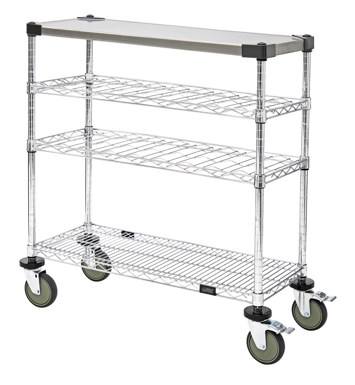 Wine Display/Worktable Cart, 48"W x 14"D x 40"H, 1200 lb. load capacity, Chrome, 0, Carbon Steel, WRC-1448WSC-1SS