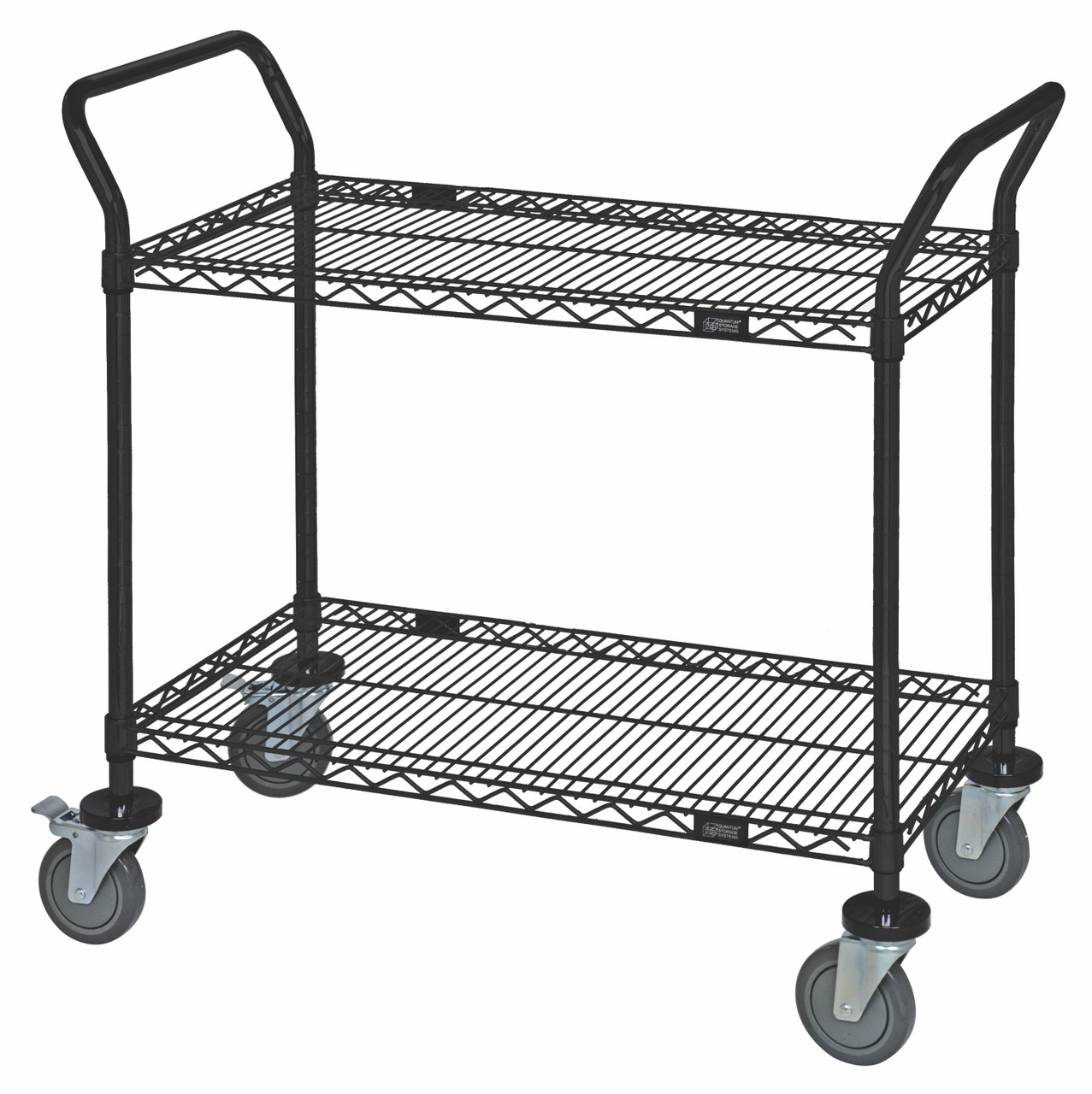 Utility Cart, 30"W x 18"D x 37-1/2"H, 1200 lb. capacity, Epoxy Coated, Black, 0, Carbon Steel, WRC-1830BK-2