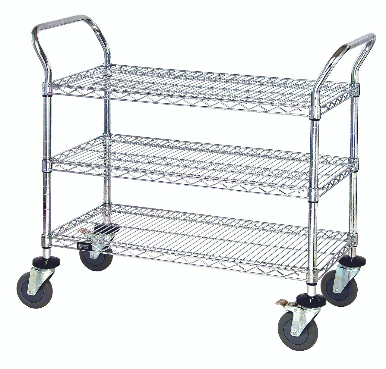 Utility Cart, 30"W x 21"D x 37-1/2"H, 1200 lb. capacity, Chrome, 0, Carbon Steel, WRC-2130-3