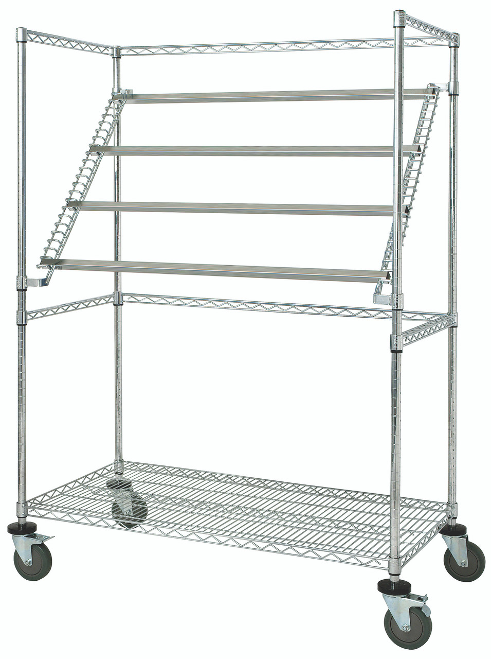 Sterile Wrap Cart, cascading, 60"W x 24"D x 69"H, Chrome, 0, Carbon Steel, WRC-SW2460