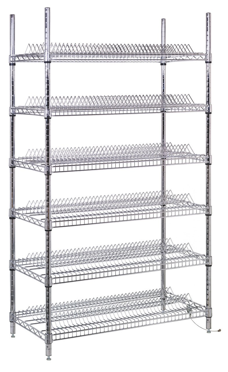 Reel Shelving Unit, 36"W x 18"D x 69"H, 400 lb. load capacity per shelf, Chrome, 0, Carbon Steel, WR-R468C