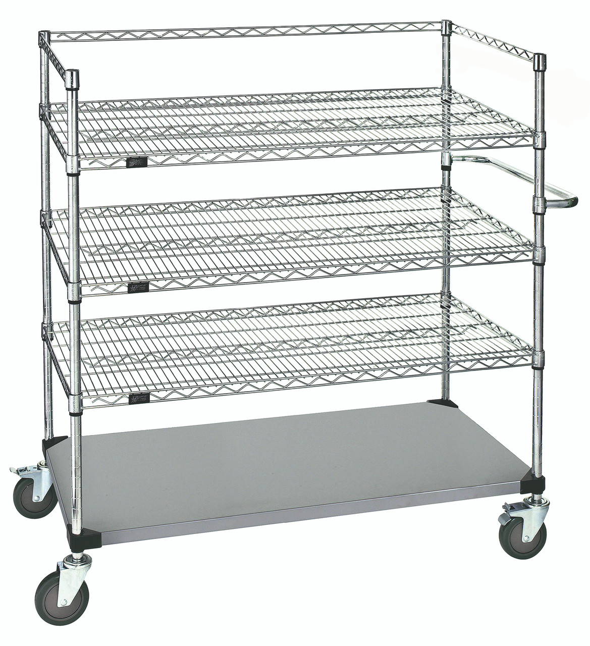 Utility Cart, 3-sided frame, 36"W x 24"D x 60"H, Stainless, 0, Stainless, WRSC4-54-2436FS