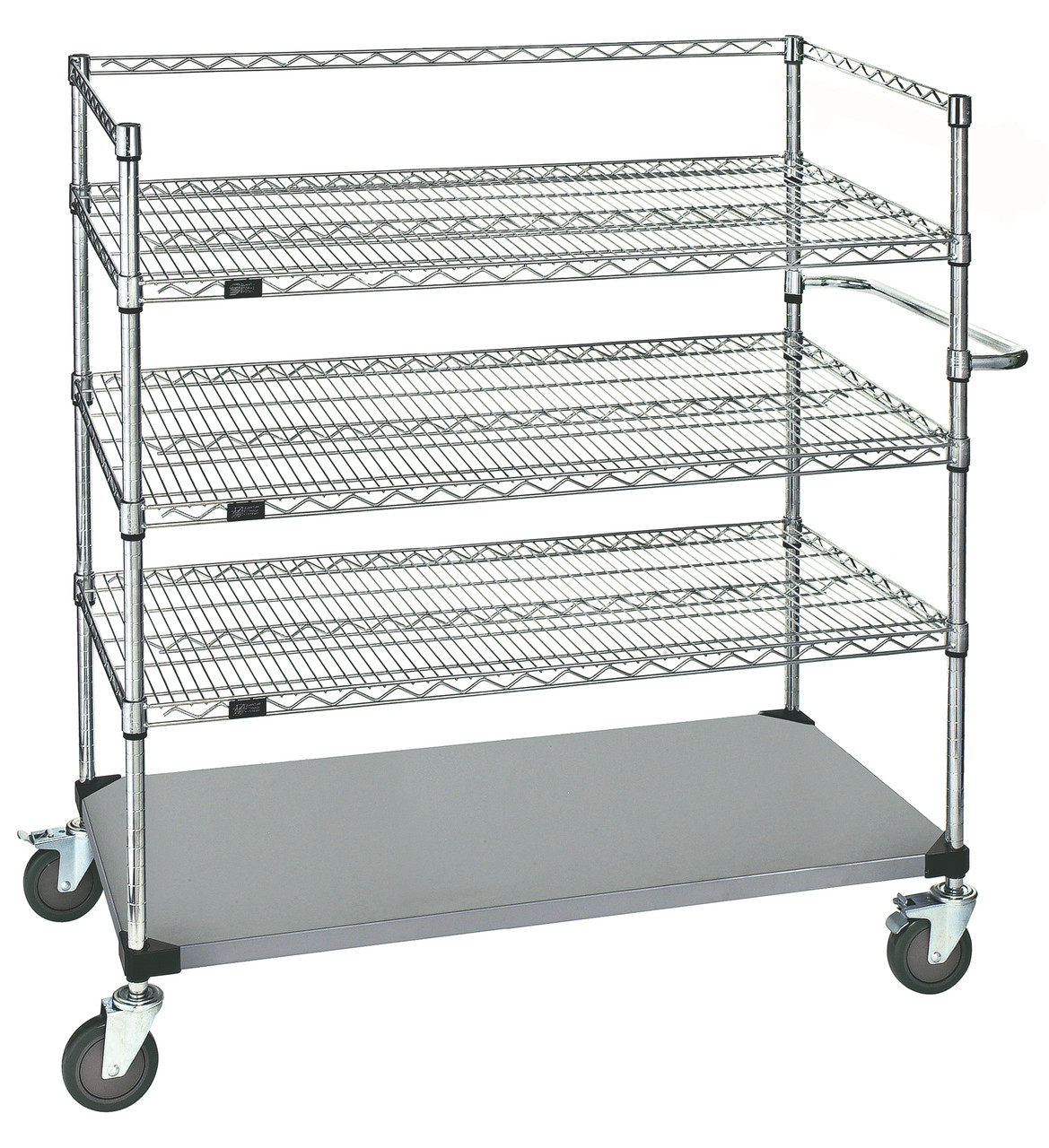 Utility Cart, 3-sided frame, 48"W x 24"D x 60"H, Stainless, 0, Stainless, WRSC4-54-2448FS