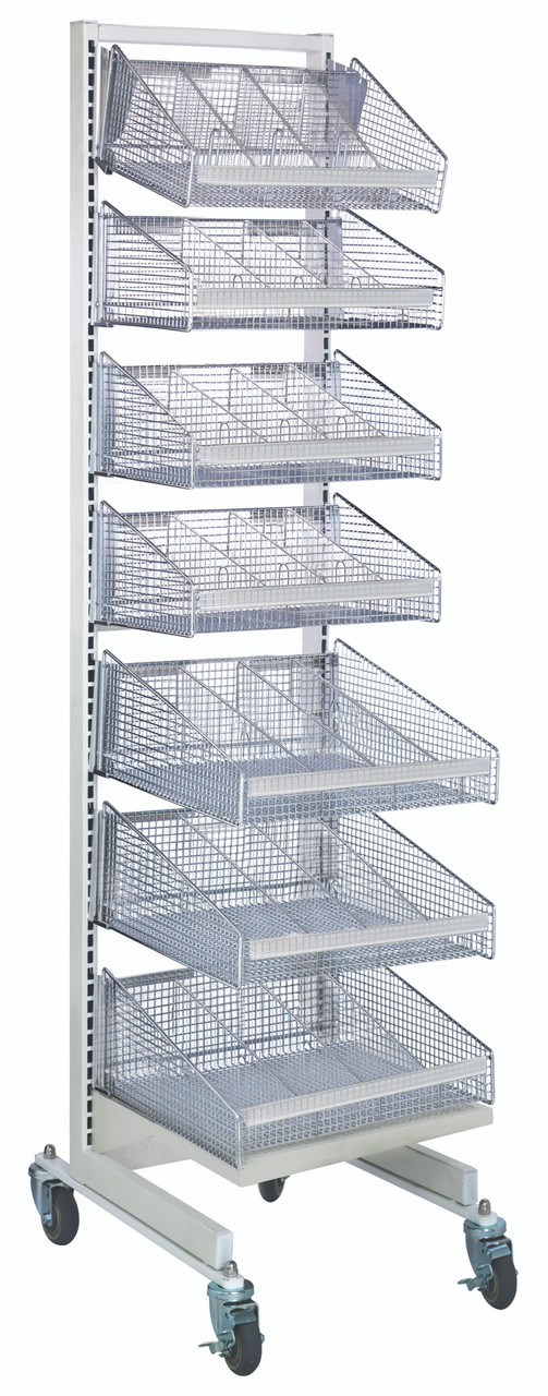 Partition Wall Starter Unit, mobile, single sided, Oyster White, 0, Carbon Steel, WS70-SS18-4S3L11D