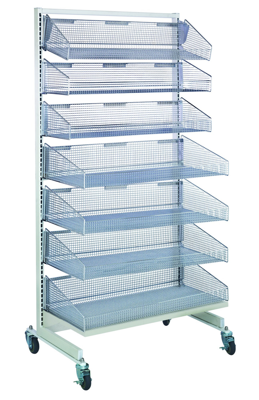 Partition Wall Starter Unit, mobile, single sided, Chrome/Oyster White, 0, Carbon Steel, WS-SS18-3S4L