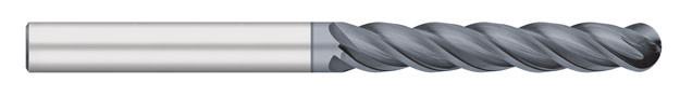 END MILL 1/4 4FL SE BALL, EX-LONG, CARB VI ALCRO COAT, TC25656  TITAN USA  SKU TITUS1-TC25656