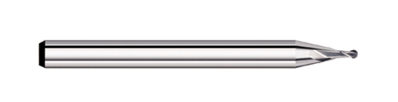 END MILL 0.100 2FL MICRO BALL STUB FLT, CARB, TC53100  TITAN USA  SKU TITUS1-TC53100