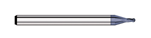 END MILL 0.025 4FL MICRO BALL, STUB FLT, CARB ALTIN, TC55225  TITAN USA  SKU TITUS1-TC55225