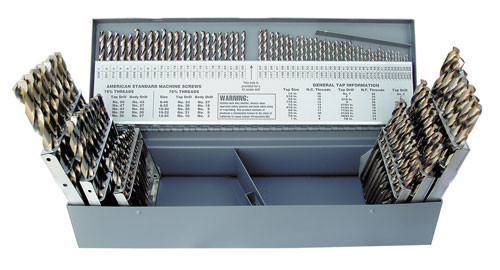 DRILL SET MASTER 1/16-1/2 X 64ths, A-Z, #1-#60 115PC, JBR LGTH 135PT, COB, HD, MS99163  TITAN USA  SKU TITUS1-MS99163