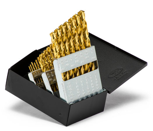 DRILL SET 1/16-1/2 x 64ths 29PC JBR LGTH 118PT, HSS, TIN, MS99036  TITAN USA  SKU TITUS1-MS99036
