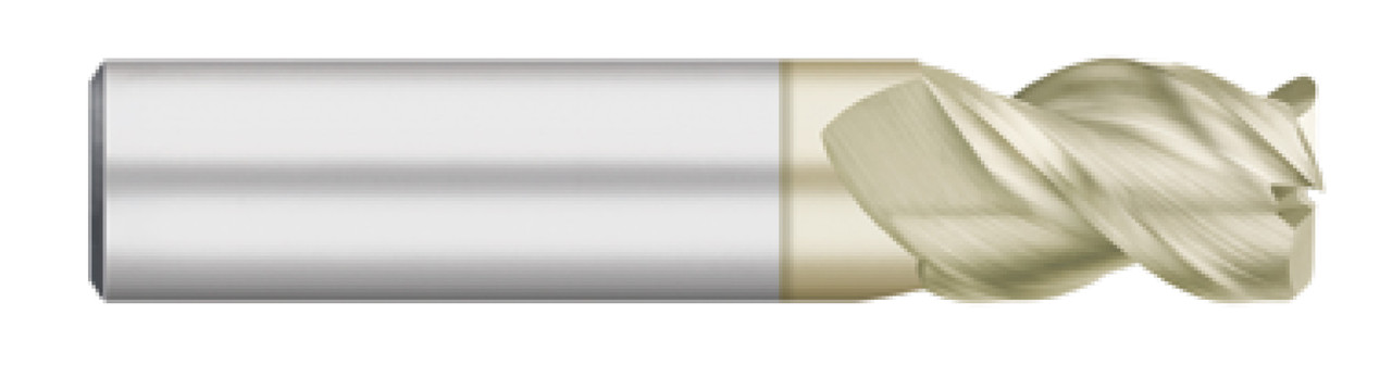 END MILL 3/8" 3FL SE STUB, CR-0.020 ZRN, TC63608  TITAN USA  SKU TITUS1-TC63608