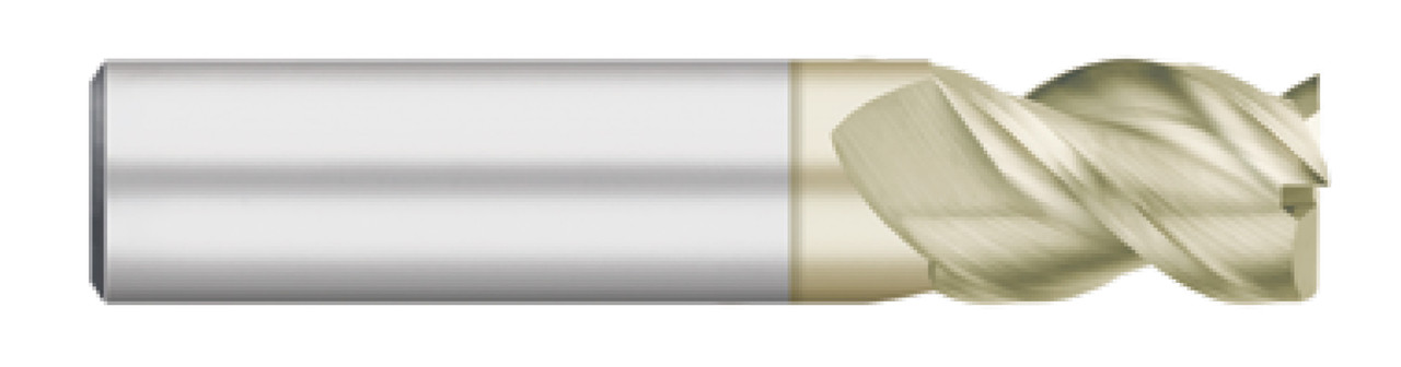 END MILL 1" 3FL SE STUB, CARB ZRN COAT FOR ALUM, TC63016  TITAN USA  SKU TITUS1-TC63016