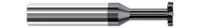 0.2500 (1/4)" CUTTER DIA X 0.0100" RADIUS X 0.0310 (1/32)" WIDTH X 0.3750 (3/8)" NECK LENGTH - STANDARD SLOTTING - 6 FL - ALTIN COATED, 44531-C3