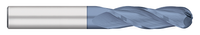 0.1875" (3/16) Cutter DIA x 0.7500" (3/4) Length of Cut Carbide Ball End Mill, 3 Flutes, AlTiN Coated