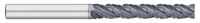 0.1875" (3/16) Cutter DIA x 1.0000" (1) Length of Cut Carbide Variable Index Square End Mill Chipbreaker, 4 Flutes, ALCRO-Max Coated