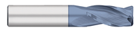 0.3750" (3/8) Cutter DIA x 0.0900" Radius x 1.0000" (1) Length of Cut Carbide Corner Radius End Mill, 3 Flutes, AlTiN Coated