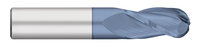 0.3281" (21/64) Cutter DIA x 1.0000" (1) Length of Cut Carbide Ball End Mill, 3 Flutes, AlTiN Coated