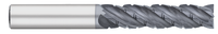0.7500" (3/4) Cutter DIA x 0.0300" Radius x 2.2500" (2-1/4) Length of Cut Carbide Variable Index Corner Radius End Mill Chipbreaker, 4 Flutes, ALCRO-Max Coated