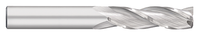 0.1250" (1/8) Cutter DIA x 0.0300" Radius x 0.7500" (3/4) Length of Cut Carbide Corner Radius End Mill, 3 Flutes, Uncoated