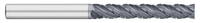 0.4375" (7/16) Cutter DIA x 0.0600" Radius x 3.0000" (3) Length of Cut Carbide Variable Index Corner Radius End Mill Chipbreaker, 4 Flutes, ALCRO-Max Coated