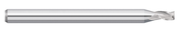0.0550" (1.4 mm) Cutter DIA x 0.1650" Length of Cut Carbide Square End Mill, 3 Flutes, Uncoated