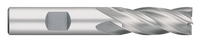 0.3750" (3/8) Cutter DIA x 0.7500" (3/4) Length of Cut Cobalt Square End Mill, 4 Flutes, Uncoated