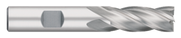 0.4375" (7/16) Cutter DIA x 1.0000" (1) Length of Cut Cobalt Square End Mill, 4 Flutes, Uncoated