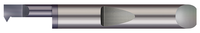 0.3820" Min Bore DIA x 2.000" (2) Max Bore Depth x 0.0850" Projection x 0.3750" (3/8) Shank DIA x 3.50" (3-1/2) Overall Length x 0.002" Corner Radius  #7-32 - Carbide Quick Change - UN Thread - Single Point Right Hand, AlTiN Coated, QIT-3602000X