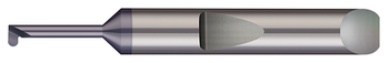 Quick Change - Right Hand - 0.0900" Min Bore DIA x 0.250" (1/4) Max Bore Depth x 0.0200" Tooth Width x 0.0250" Projection x 1.50" (1-1/2) OAL x 0.0100" Radius - AlTiN Coated  MICRO 100  SKU MIC100-QMFR-020-250-080X