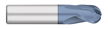 0.0469" (3/64) Cutter DIA x 0.0938" Length of Cut Carbide Ball End Mill, 3 Flutes, AlTiN Coated  TITAN USA  SKU TITUS1-TC12303