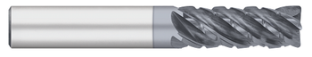 0.5000" (1/2) Cutter DIA x 0.0150" (1/64) Radius x 1.0000" (1) Length of Cut Carbide Variable Index Corner Radius End Mill Chipbreaker, 5 Flutes, ALCRO-Max Coated