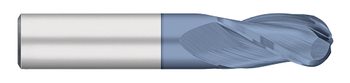 0.0156" (1/64) Cutter DIA x 0.0313" Length of Cut Carbide Ball End Mill, 3 Flutes, AlTiN Coated