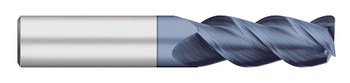 0.1250" (1/8) Cutter DIA x 0.0100" Radius x 0.2500" (1/4) Length of Cut Carbide Corner Radius End Mill, 3 Flutes, AlTiN Coated  TITAN USA  SKU TITUS1-TC49707