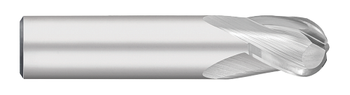 0.0156" (1/64) Cutter DIA x 0.0230" Length of Cut Carbide Ball End Mill, 3 Flutes, Uncoated
