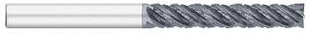 0.2500" (1/4) Cutter DIA x 1.5000" (1-1/2) Length of Cut Carbide Variable Index Square End Mill Chipbreaker, 5 Flutes, ALCRO-Max Coated