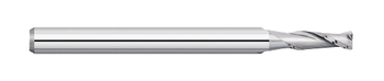 0.0150" (1/64) Cutter DIA x 0.0030" Radius x 0.0450" Length of Cut Carbide Corner Radius End Mill, 2 Flutes, Uncoated