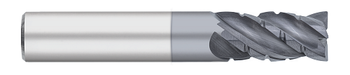 0.6250" (5/8) Cutter DIA x 0.0600" Radius x 1.6250" (1-5/8) Length of Cut Carbide Variable Index Corner Radius End Mill Chipbreaker, 4 Flutes, ALCRO-Max Coated