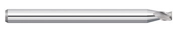 0.0150" (1/64) Cutter DIA x 0.0230" Length of Cut Carbide Square End Mill, 3 Flutes, Uncoated