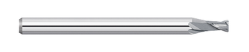 0.0620" (1/16) Cutter DIA x 0.0100" Radius x 0.0930" (3/32) Length of Cut Carbide Corner Radius End Mill, 2 Flutes, Uncoated