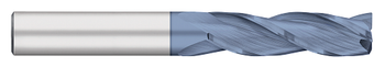 0.2500" (1/4) Cutter DIA x 0.0100" Radius x 1.0000" (1) Length of Cut Carbide Corner Radius End Mill, 3 Flutes, AlTiN Coated  TITAN USA  SKU TITUS1-TC16817