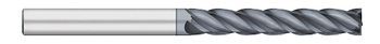 0.1250" (1/8) Cutter DIA x 1.0000" (1) Length of Cut Carbide Variable Index Square End Mill, 4 Flutes, ALCRO-Max Coated
