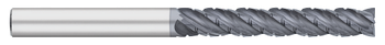 0.2500" (1/4) Cutter DIA x 0.0300" Radius x 1.5000" (1-1/2) Length of Cut Carbide Variable Index Corner Radius End Mill Chipbreaker, 4 Flutes, ALCRO-Max Coated  TITAN USA  SKU TITUS1-TC28202