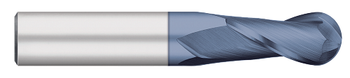 0.0625" (1/16) Cutter DIA x 0.1875" (3/16) Length of Cut Carbide Ball End Mill, 2 Flutes, AlTiN Coated